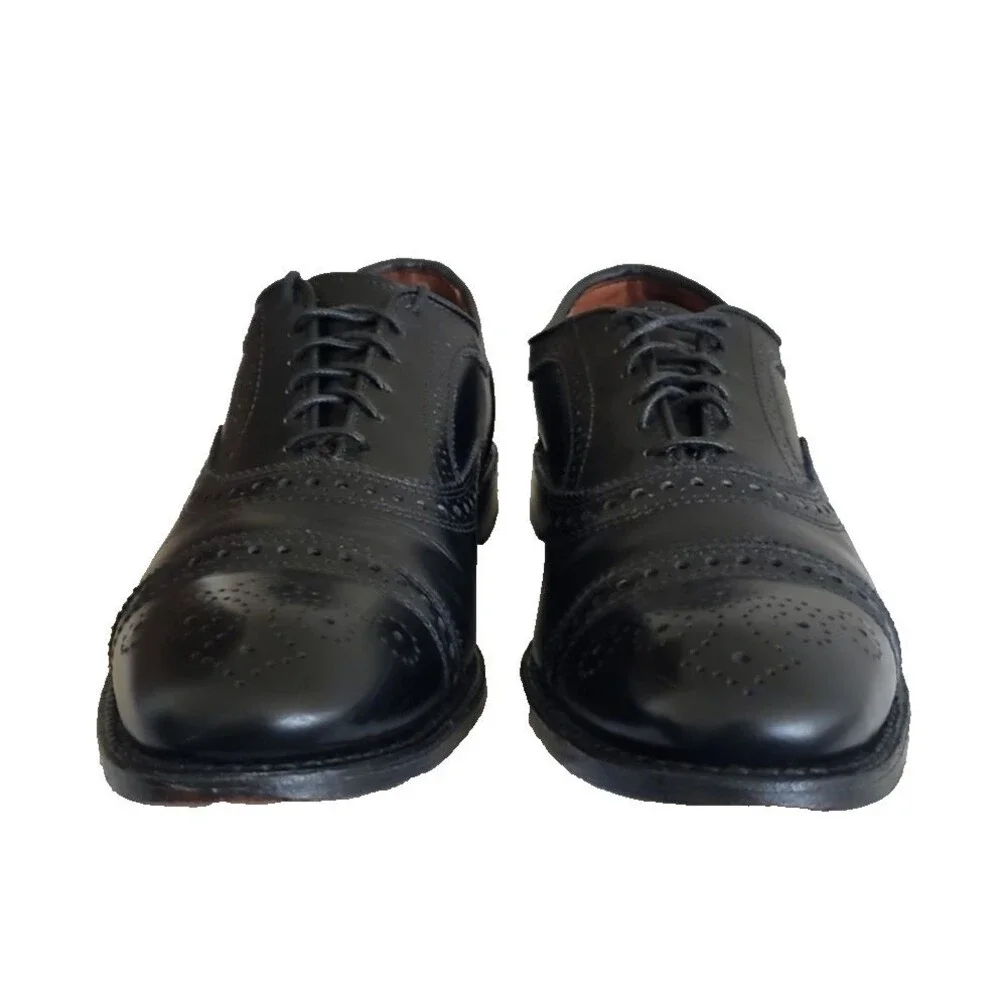 Allen Edmonds Strand Men's Size 10.5 B Black Leather Brogue Oxford Dress Shoes